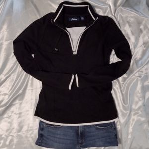 Medium knit athletic golf pullover quarter zip top